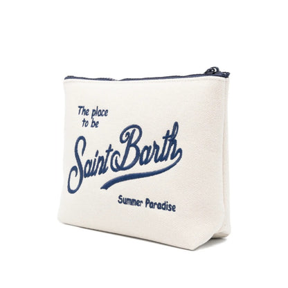 MC2 Saint Barth Colette White Canvas Bag with Fringes