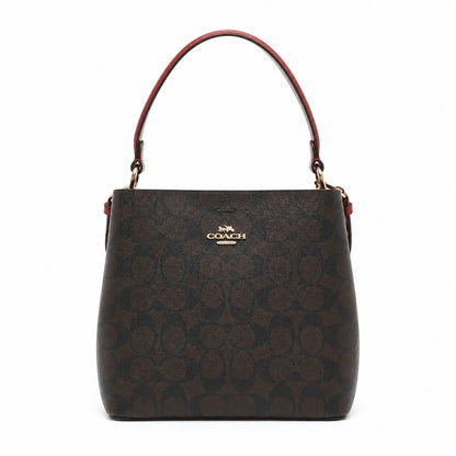 Coach Mini Town Bucket Bag In Brown Signature Canvas