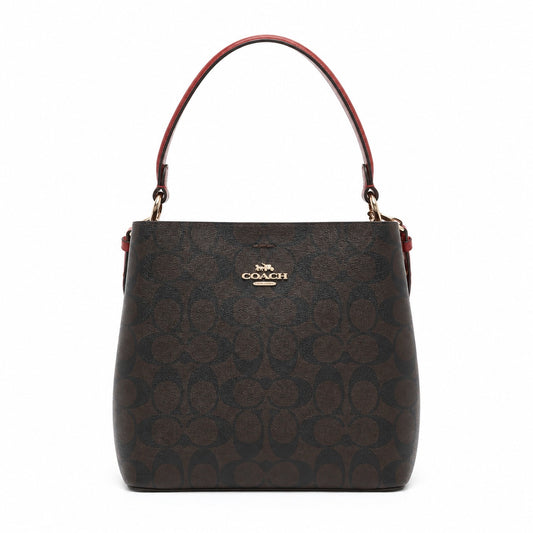 Coach Mini Town Bucket Bag In Brown Signature Canvas