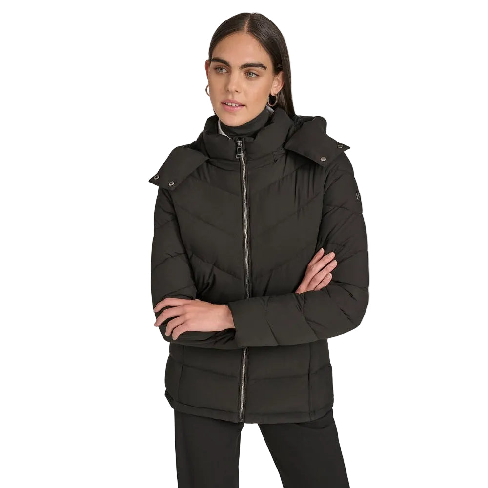 Calvin Klein Hooded Puffer Jacket in Black