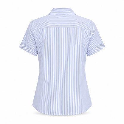 Tommy Hilfiger Women's Blue & White Striped Short-Sleeve Shirt