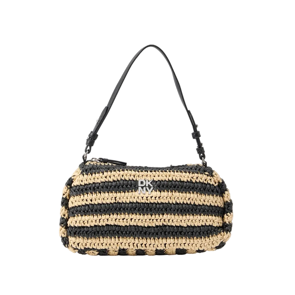DKNY Shoulder Bag Canvas Beige x Black