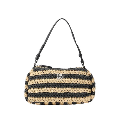 DKNY Shoulder Bag Canvas Beige x Black