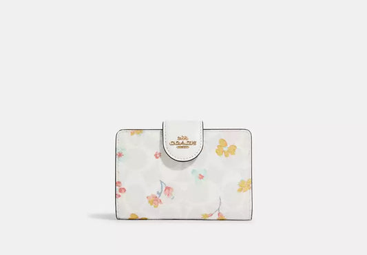 Coach Medium Corner Zip Wallet In Signature