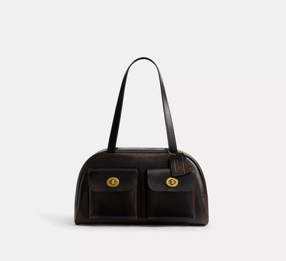 Coach Leather Double Swivel Clasp Bag