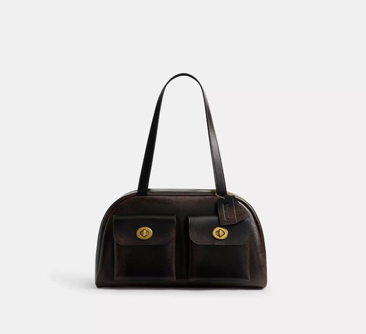 Coach Leather Double Swivel Clasp Bag