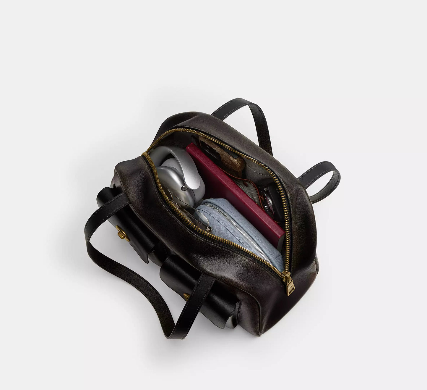 Coach Leather Double Swivel Clasp Bag