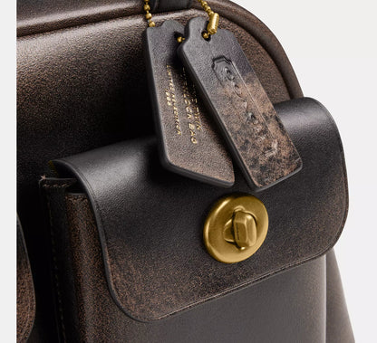 Coach Leather Double Swivel Clasp Bag