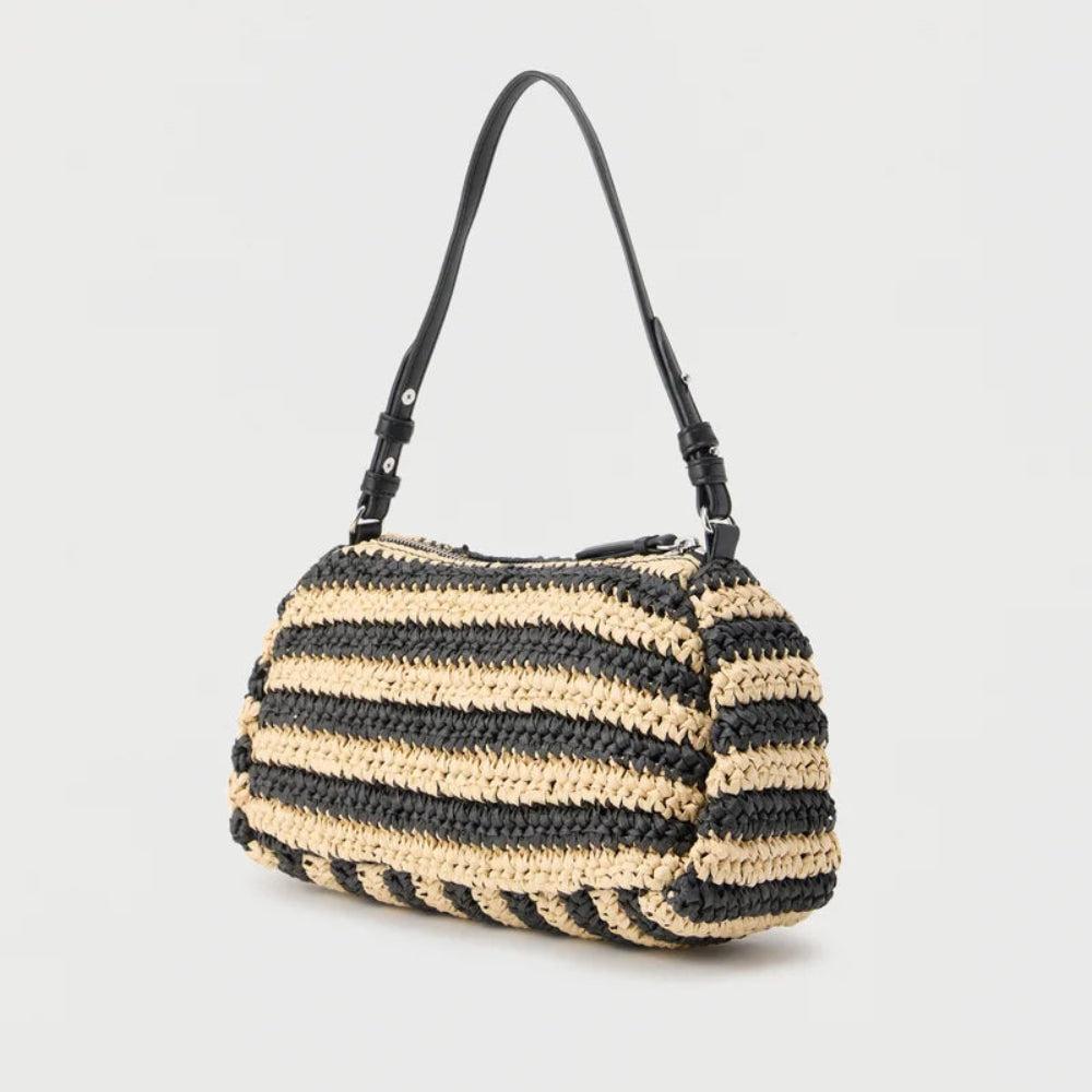 DKNY Shoulder Bag Canvas Beige x Black