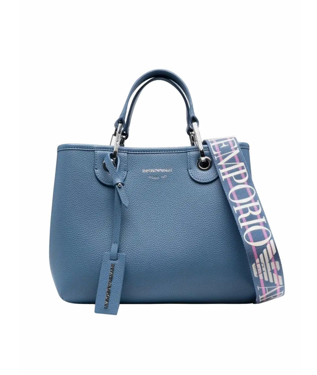 Emporio Armani light blue faux leather shoulder bag