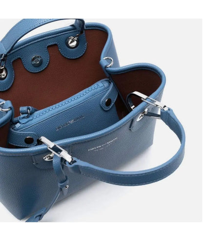 Emporio Armani light blue faux leather shoulder bag