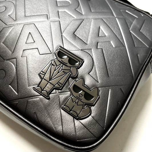 Karl Lagerfeld Crossbody Camera Bag Pouch Embossed Lettering