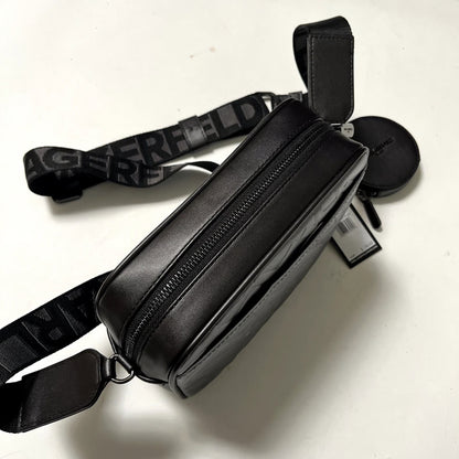Karl Lagerfeld Crossbody Camera Bag Pouch Embossed Lettering