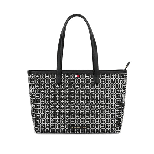 Tommy Tote Bag Large Grey x navy Sq