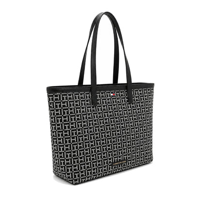 Tommy Tote bag Large Grey x navy Sq