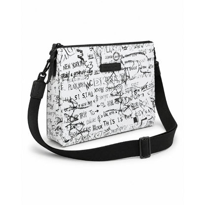 DKNY Cross Bag White Letter Black