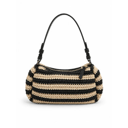 DKNY Shoulder Bag Canvas Beige x Black