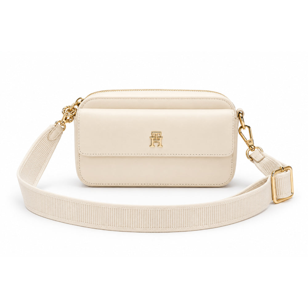 Tommy Bag Beige Rec Gold Logo