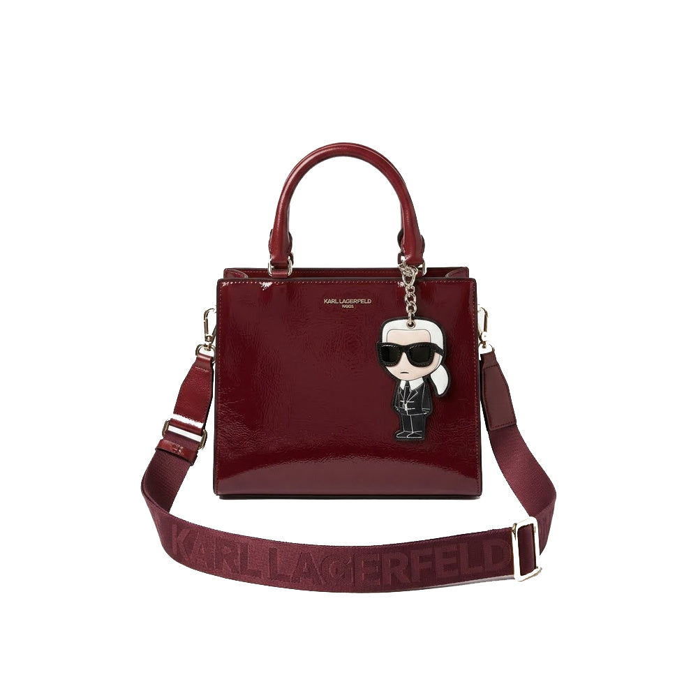 Karl Cross Bag Burgundy Shinny
