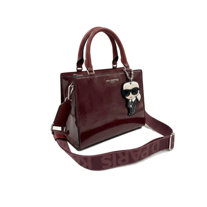 Karl Cross Bag Burgundy Shinny
