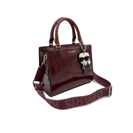 Karl Cross Bag Burgundy Shinny