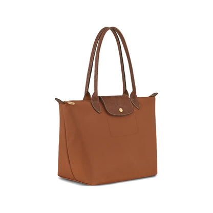 L.o.n.g.c.h.a.m.p Green Line Le Pliage Medium Size in Cognac