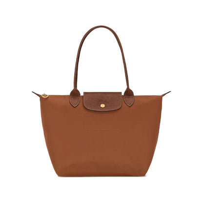 L.o.n.g.c.h.a.m.p Green Line Le Pliage Medium Size in Cognac