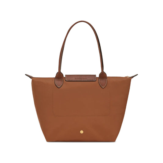 L.o.n.g.c.h.a.m.p Green Line Le Pliage Medium Size in Cognac
