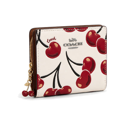 Coach Small Zip Wallet with Cherry Print