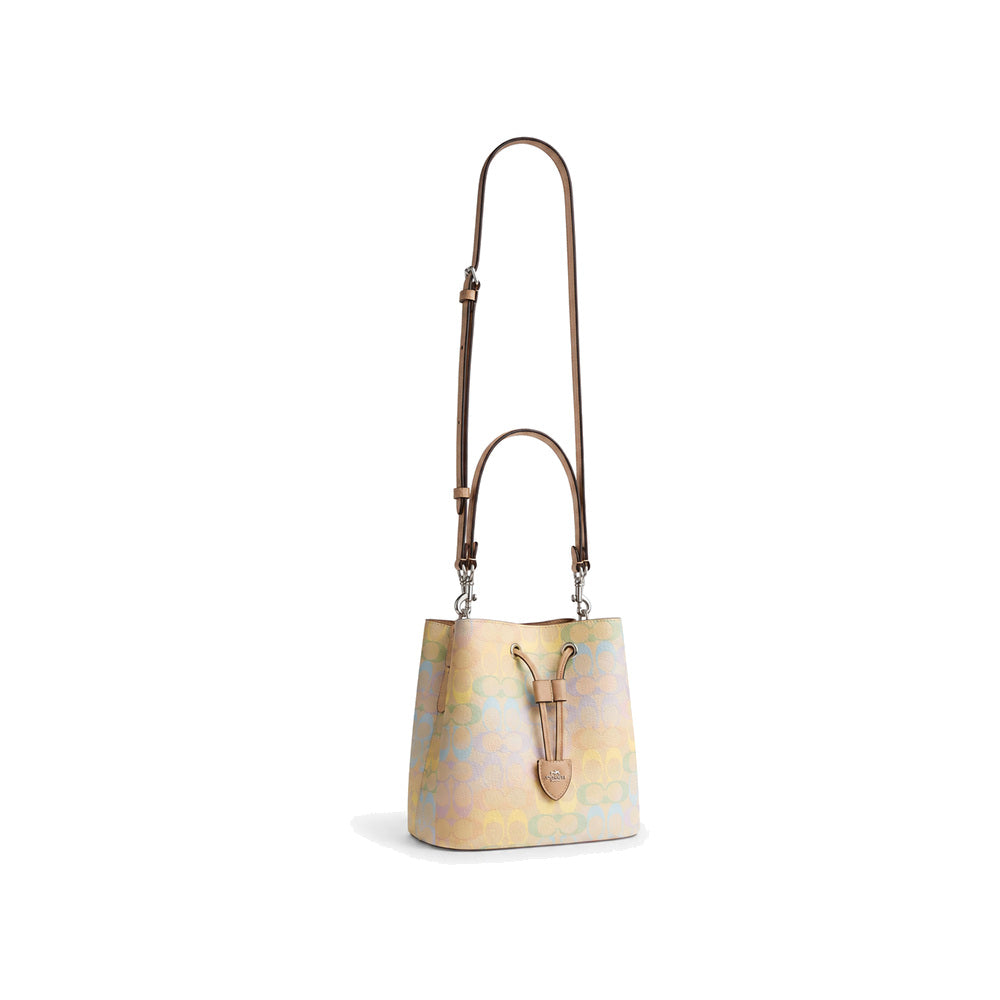 Coach Rowan Bucket Bag in Pastel Multicolor Signature Canvas
