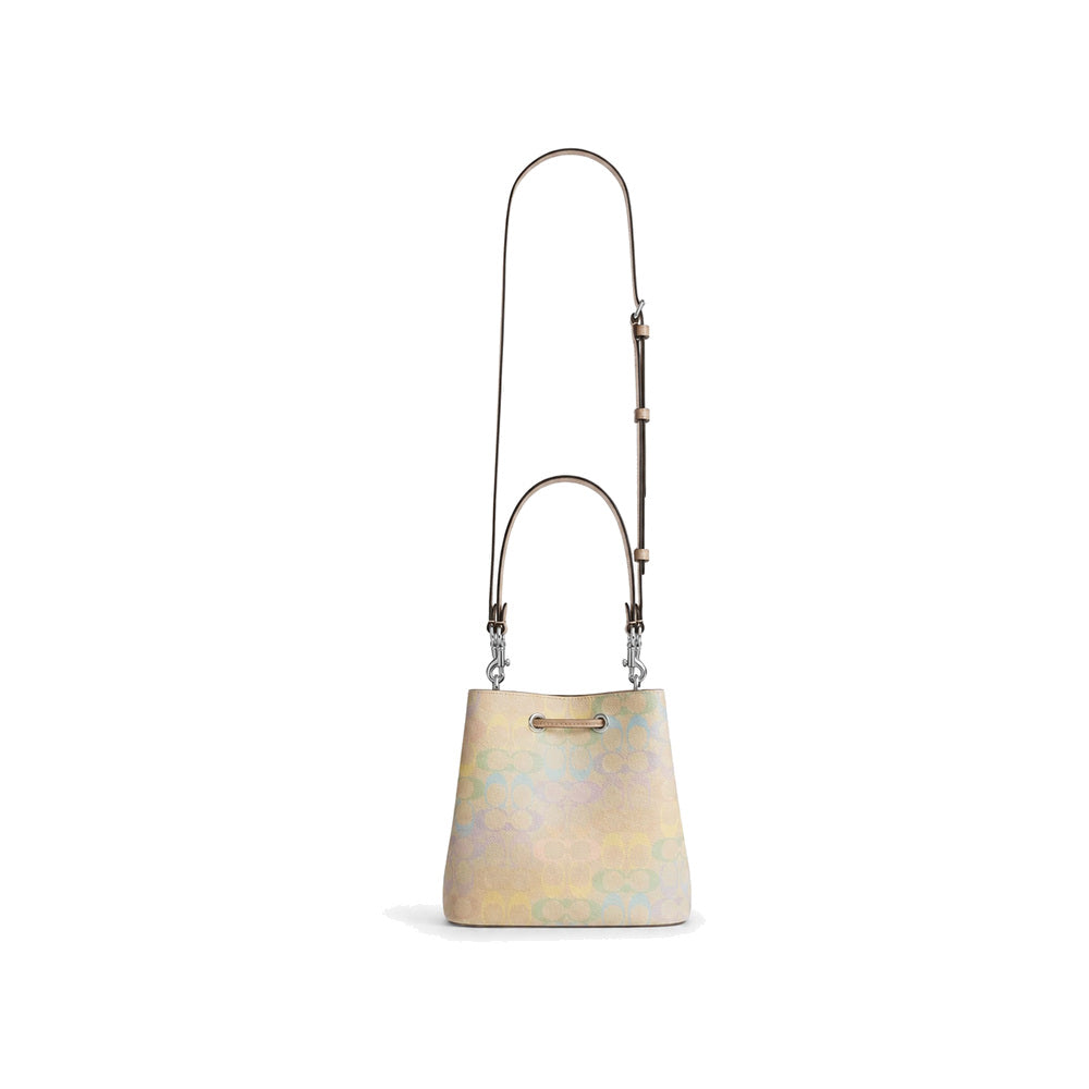 Coach Rowan Bucket Bag in Pastel Multicolor Signature Canvas