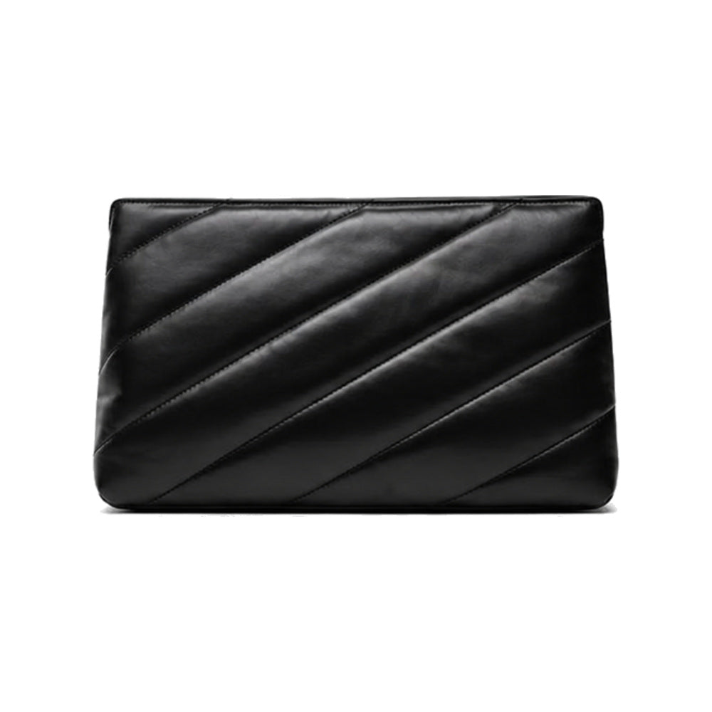 Pinko Twins Messenger Bag in Black Diagonal Quilt