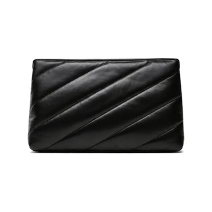 Pinko Twins Messenger Bag in Black Diagonal Quilt