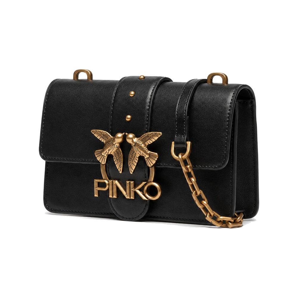 PINKO Love Classic Mini in Black with Oversized PINKO Emblem