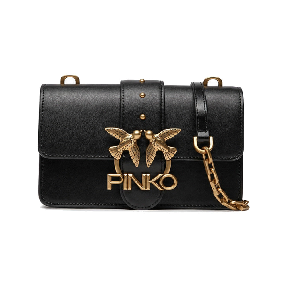 PINKO Love Classic Mini in Black with Oversized PINKO Emblem