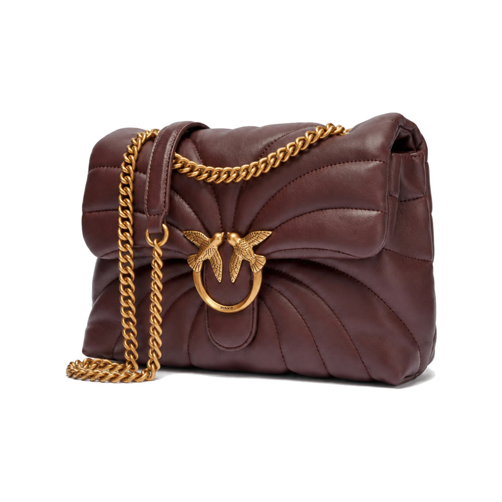 PINKO Love Puff Shoulder Bag in Burgundy Butterfly-quilt