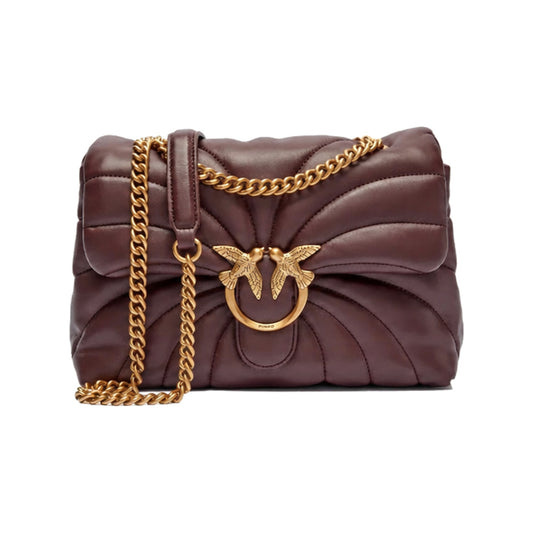PINKO Love Puff Shoulder Bag in Burgundy Butterfly-quilt