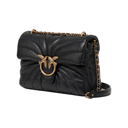 Pinko Love Puff Shoulder Bag in Black Butterfly-Quilt