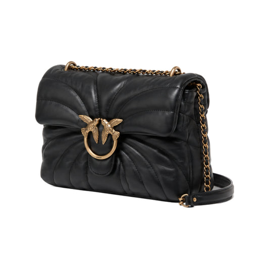 Pinko Love Puff Shoulder Bag in Black Butterfly-Quilt