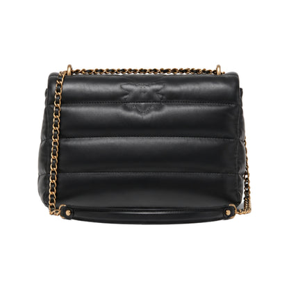 Pinko Love Puff Shoulder Bag in Black Butterfly-Quilt