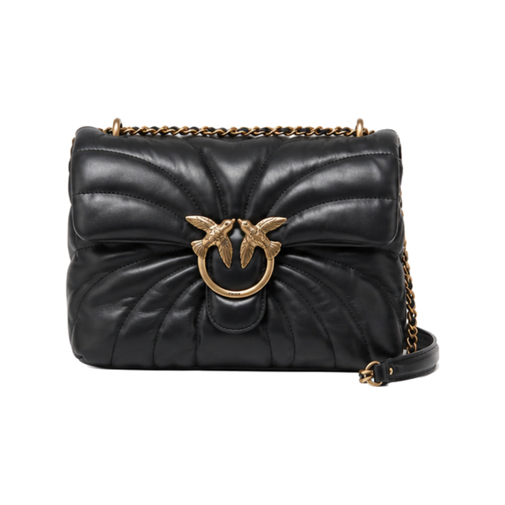 Pinko Love Puff Shoulder Bag in Black Butterfly-Quilt