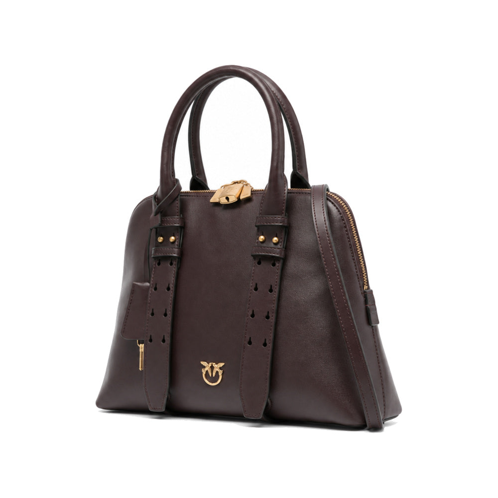 PINKO Bowling Handbag in Deep Brown/Burgundy
