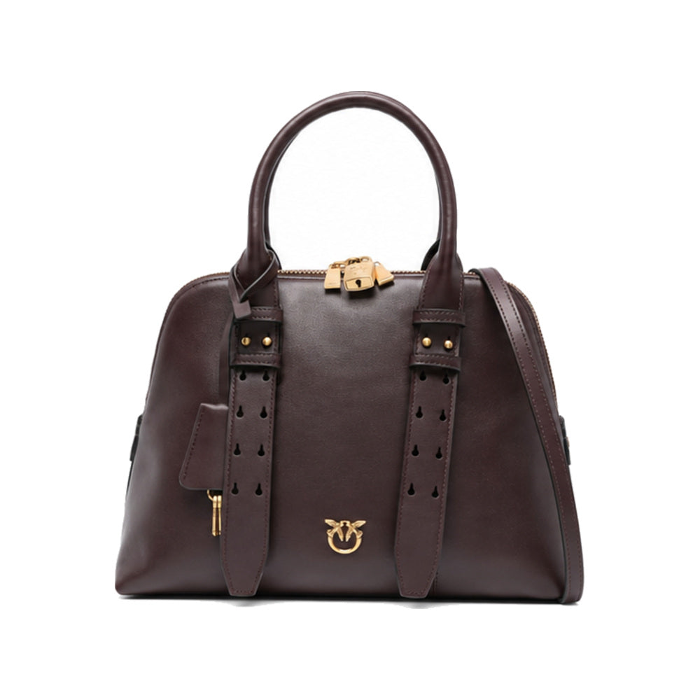 PINKO Bowling Handbag in Deep Brown/Burgundy