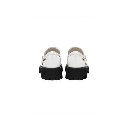 Karl Lagerfeld Paris Gaston Lug Loafers in White Leather