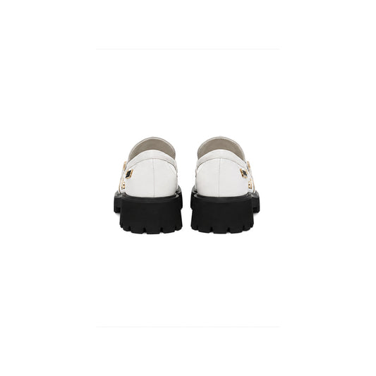 Karl Lagerfeld Paris Gaston Lug Loafers in White Leather