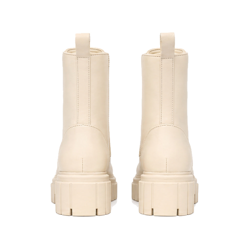 American Eagle Lace-Up Combat Boots in Cream