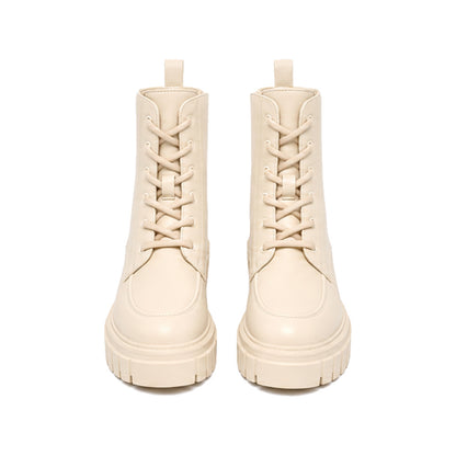 American Eagle Lace-Up Combat Boots in Cream