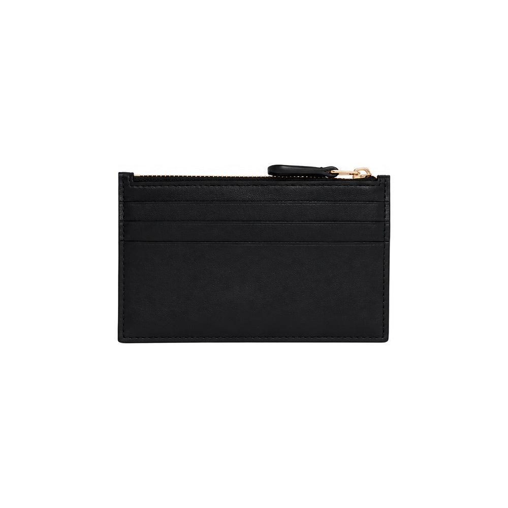 Coach Zip Card Case in Black Signature Leather