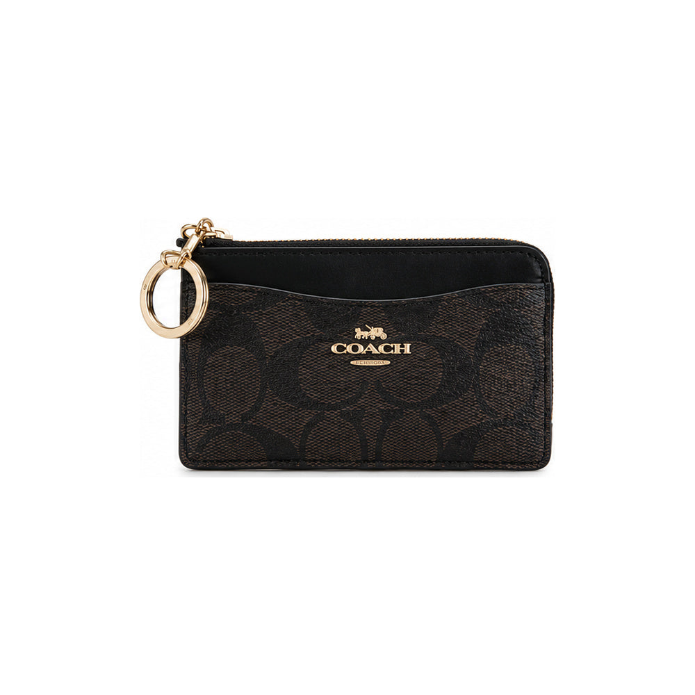 Coach Mini Skinny Id Case In Signature Canvas