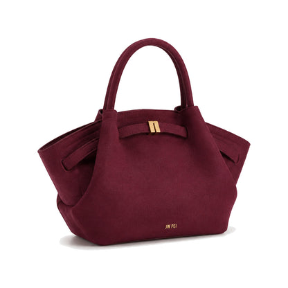 JW PEI Hana Mini Faux Suede Tote Bag in Burgundy